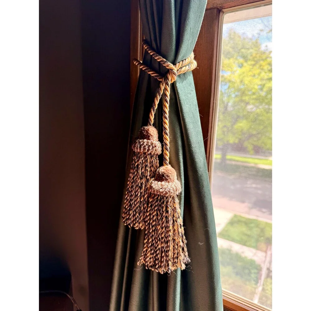 Vintage Curtain Tieback Double Tassel Drapery Holdback Traditional Window Decor